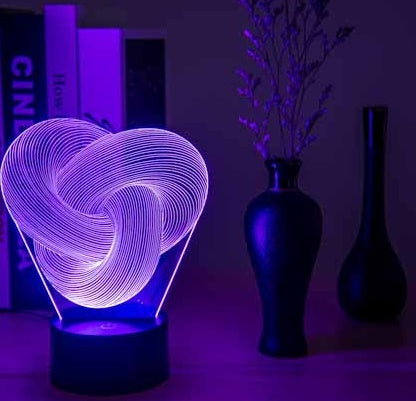 Twist Abstract LED 3D Night Light Touch Colorful
