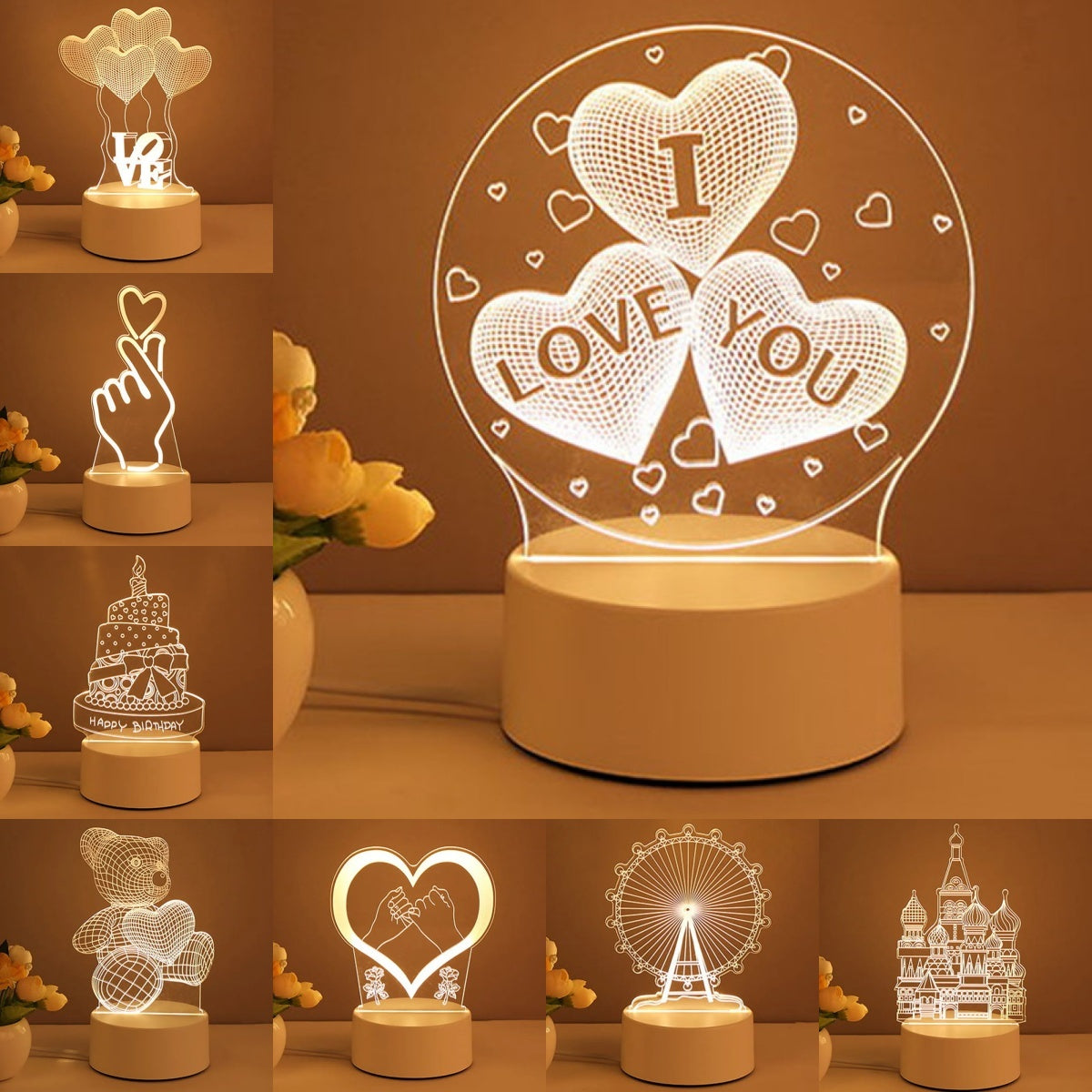 3D Lamp Acrylic USB LED Night Lights Neon
