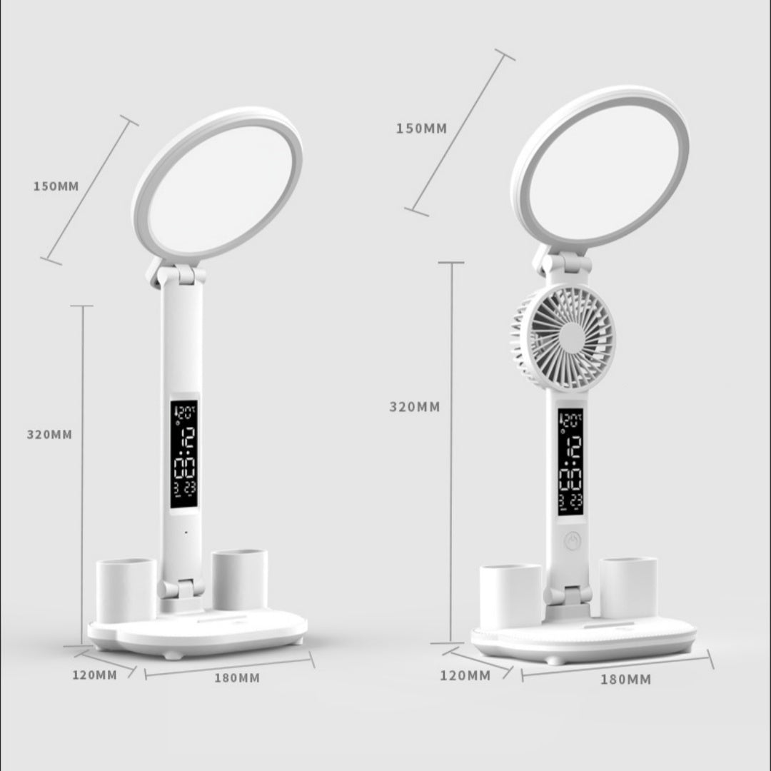 LED Clock Table Lamp USB Chargeable Dimmable