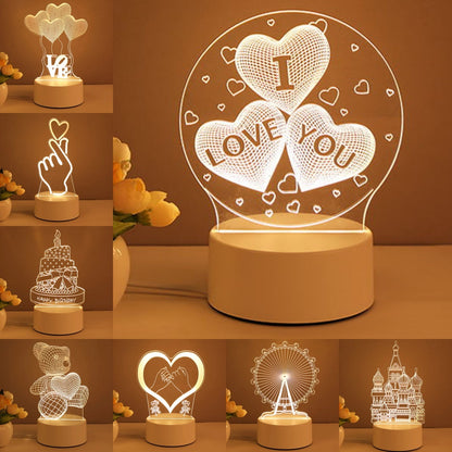 3D Lamp Acrylic USB LED Night Lights Neon
