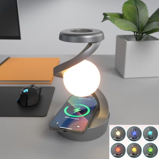 Rotating Moon Desk Lamp With Phone Charging