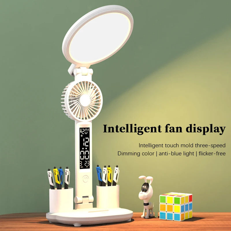 LED Clock Table Lamp USB Chargeable Dimmable